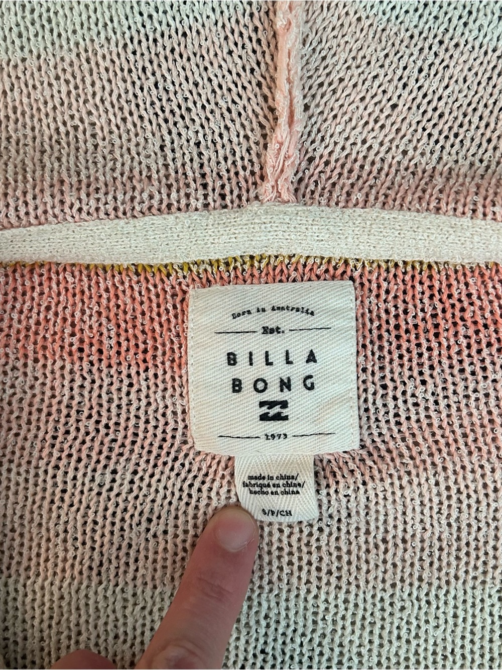 Y2K Billabong Pink & Butter Yellow Knit Sweater Bellsleeve Small - Picture 7 of 10